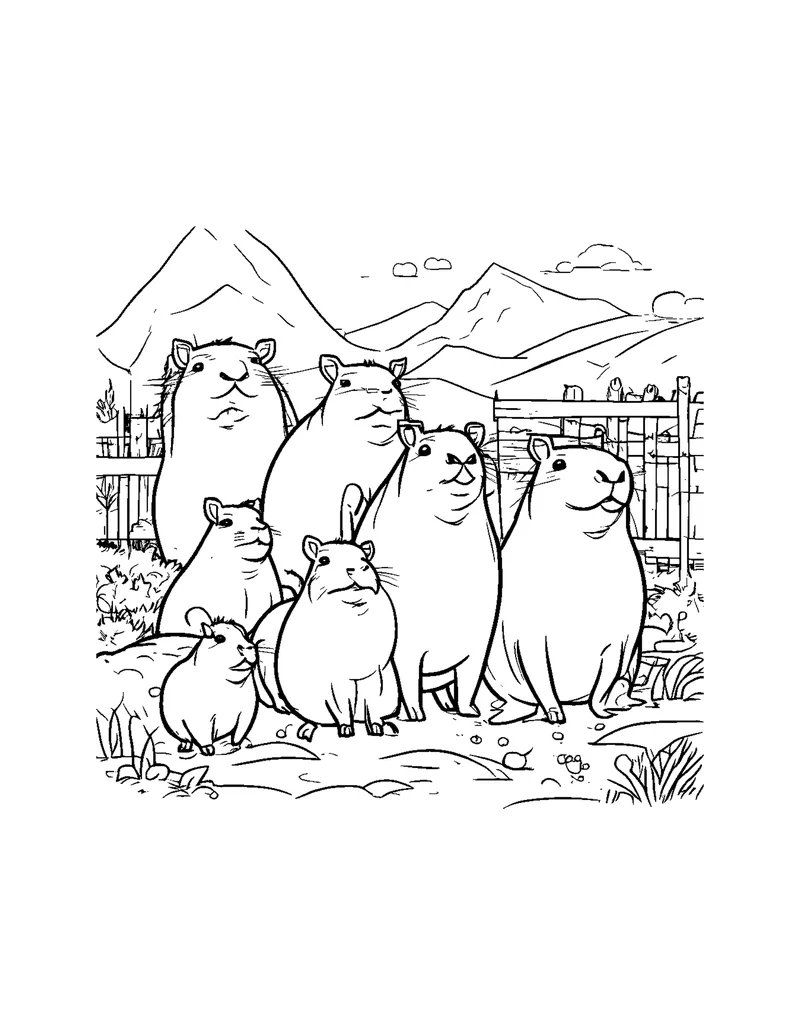 Capybara & Friends Vol. 1 coloring page preview 2