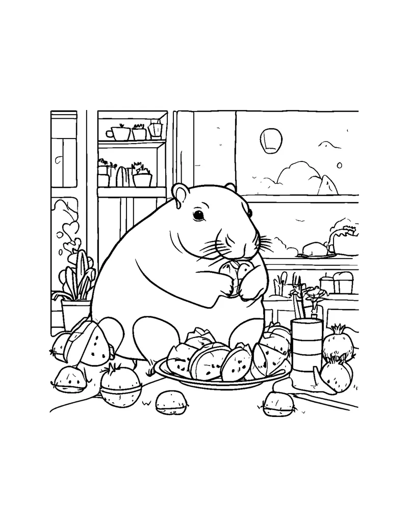 Capybara & Friends Vol. 1 coloring page preview 3