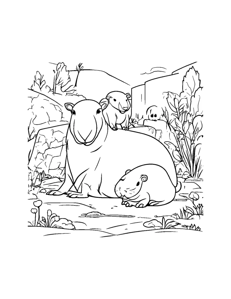 Capybara & Friends Vol. 1 coloring page preview 4
