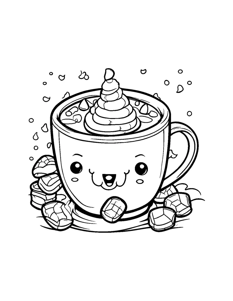 Christmas Cozy coloring page preview 3