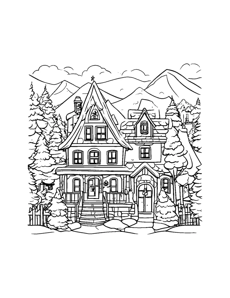 Christmas Cozy coloring page preview 5