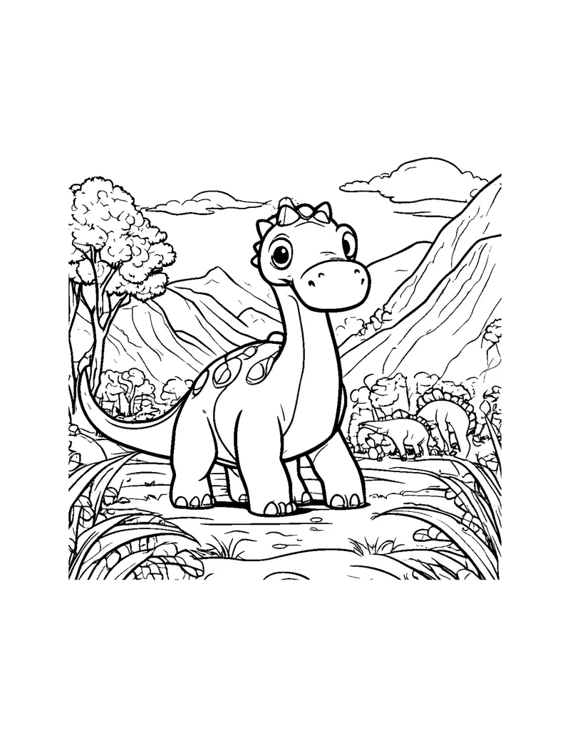 Dinosaur World coloring page preview 3
