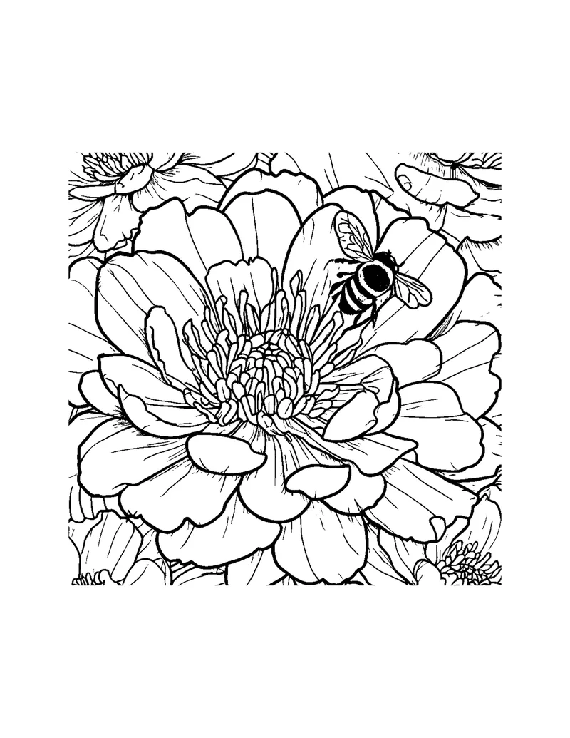 Bold & Easy Flowers Vol. 1 coloring page preview 3