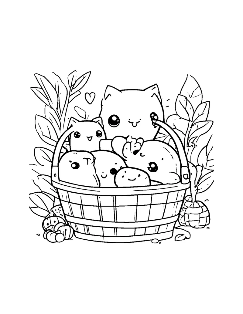 Happy Fruits & Veggies Vol. 1 coloring page preview 3