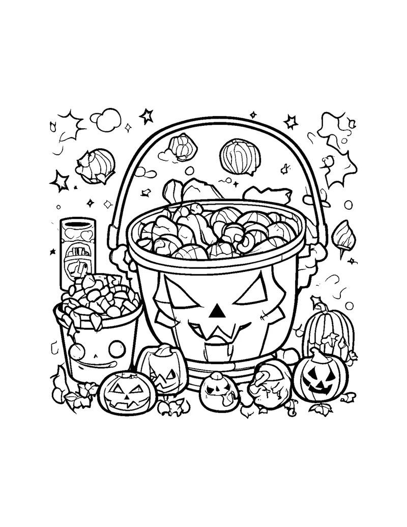 Halloween Spooky-Cute coloring page preview 3