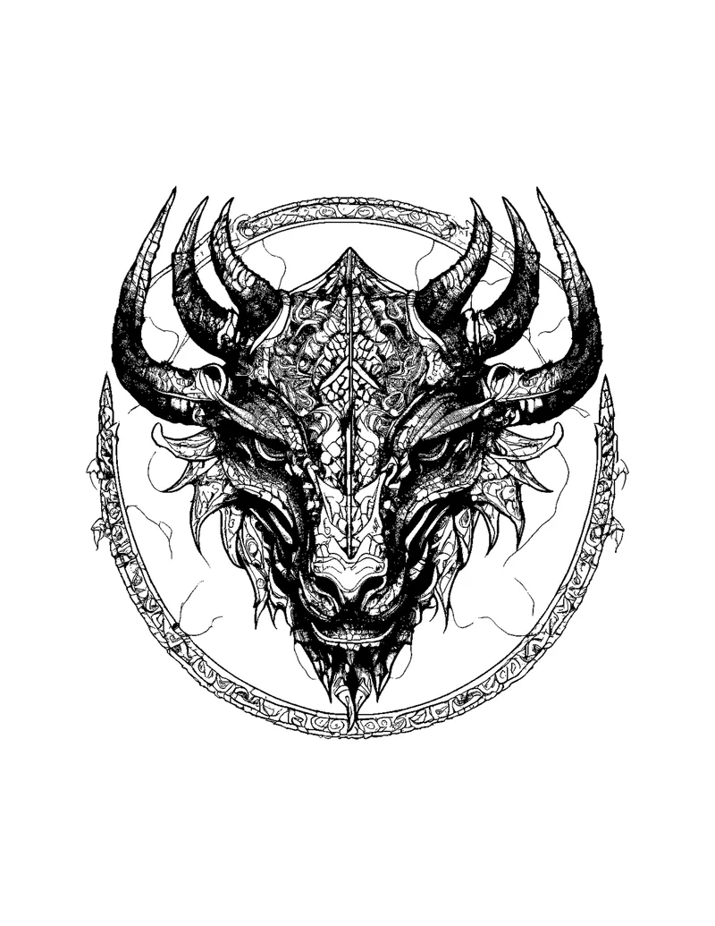 Dragons of the Nine Heavens coloring page preview 3