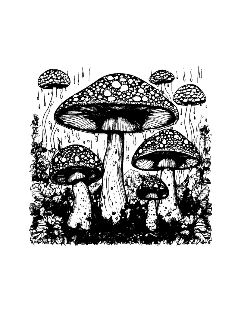 Mushroom & Cottagecore coloring page preview 4