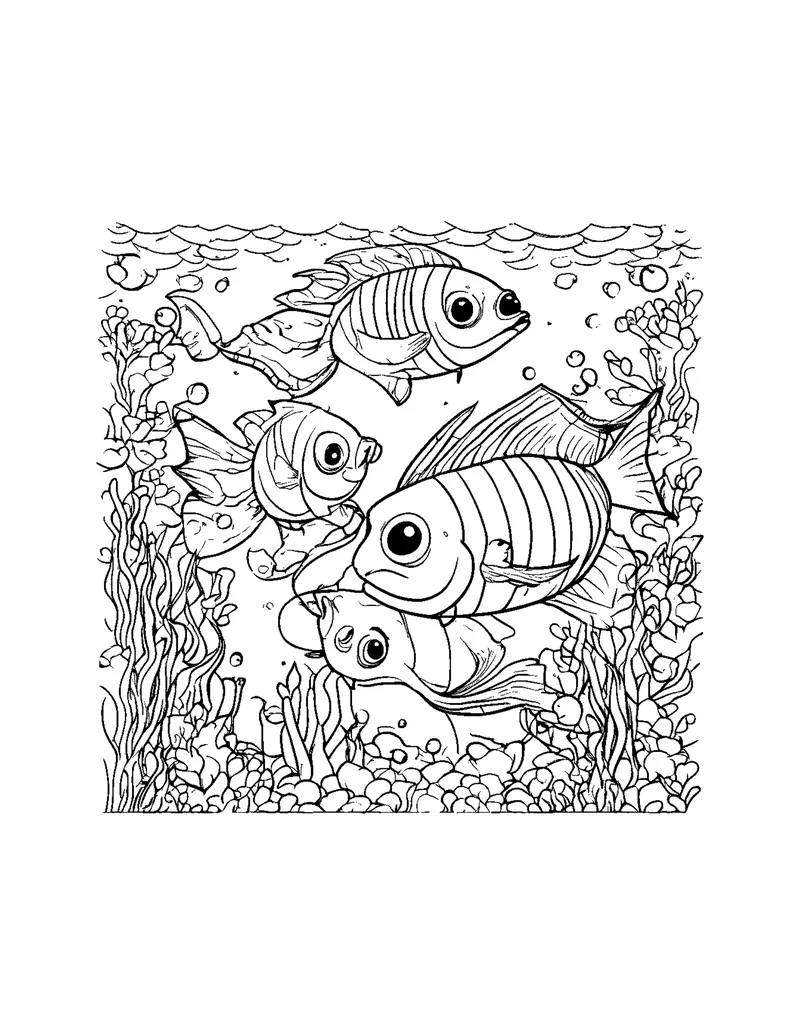 Ocean Friends coloring page preview 3